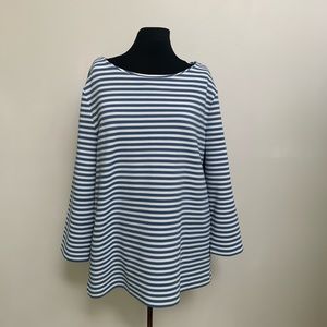 Ann Taylor Blue White Striped Pullover Top Shirt